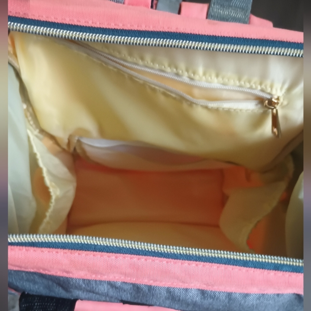 Zounich Multipocket Diaper Bag (Orange/Grey) A- - Picture 3 of 11